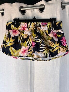 Volcom Black Tropical Floral Athletic Shorts